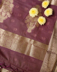 Magenta Zariwork Dola Silk HandWoven Saree