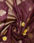 Magenta Zariwork Dola Silk HandWoven Saree