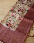 Dusty Pink Zariwork Dola Silk HandWoven Saree