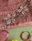 Baby Pink Multi Color Embroidered Silk Suit Set