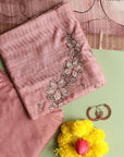 Baby Pink Multi Color Embroidered Silk Suit Set