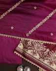 Dreamy Violet With Beige Embroidered Suit Set