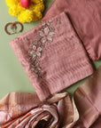 Baby Pink Multi Color Embroidered Silk Suit Set