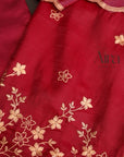 Reddish Maroon Embroidered Gold Crush Suit Set