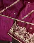 Dreamy Violet With Beige Embroidered Suit Set