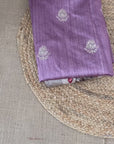 Light Purple Digital Print Embroidered Dola Silk Handwoven Saree